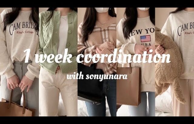【vlog】女子大生によるプチプラ韓国通販1週間コーデ | ソニョナラ| 1week coordination with sonyunara