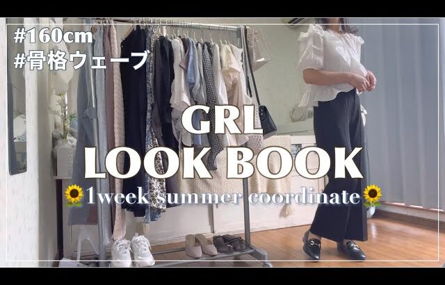 【GRL】グレイル夏服でLOOK BOOK🌻/1週間コーデ/骨格ウェーブ/160cm/今年買った夏服を使ったプチプラコーデ【グレイル】