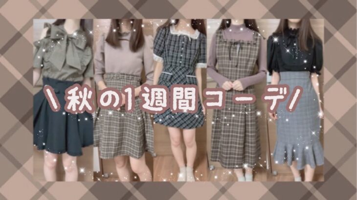 【量産型】秋の1週間コーデ🧸♡  LOOKBOOK ルックブック evelyn F i.n.t EATME titty&Co.