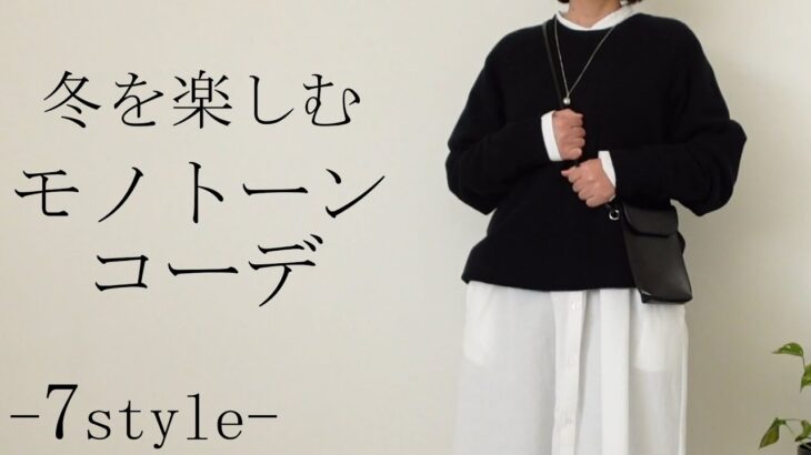 【モノトーンコーデ】大人の冬コーデ  40代50代60代ファッション  シンプルコーデ カジュアルコーデ