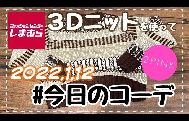 【しまむら２PINK】３Dニットで今日のコーデ