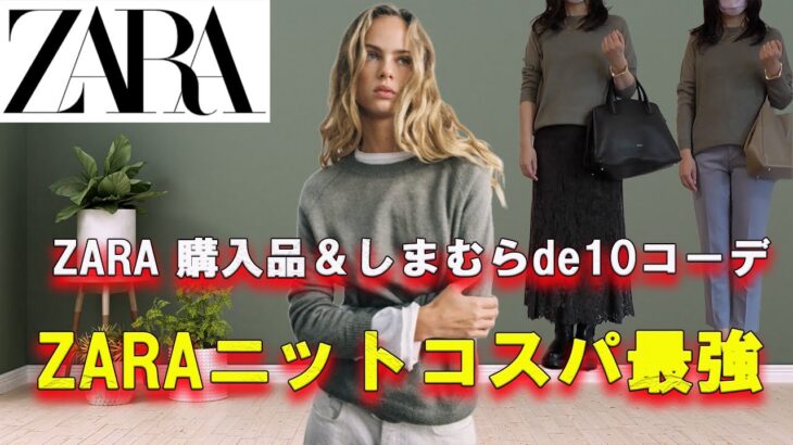 【ZARA購入品】【しまむらコーデ】ZARA購入品としまむら、UNIQLOなどプチプラ手持ちアイテムで１０コーデ／４０％OFFのお買い得ニット発見！#zara購入品 #50代ファッション  #しまむら